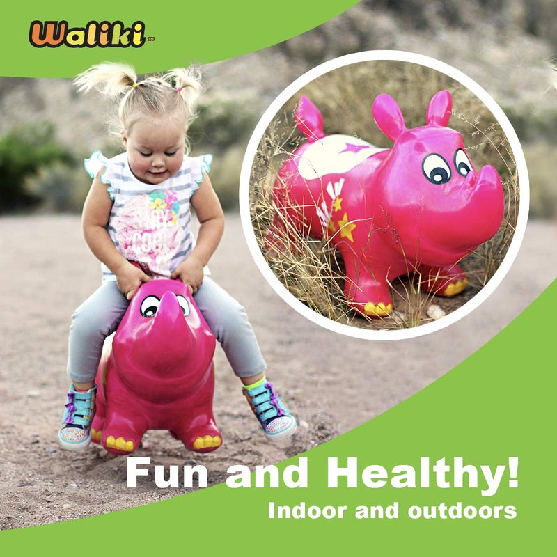 WALIKI Bouncy Horse Kent The Rhino Inflatable Horse Hopper (Space Hopper, Jumping Horse, Ride-on Bouncy Animal) - Image 2